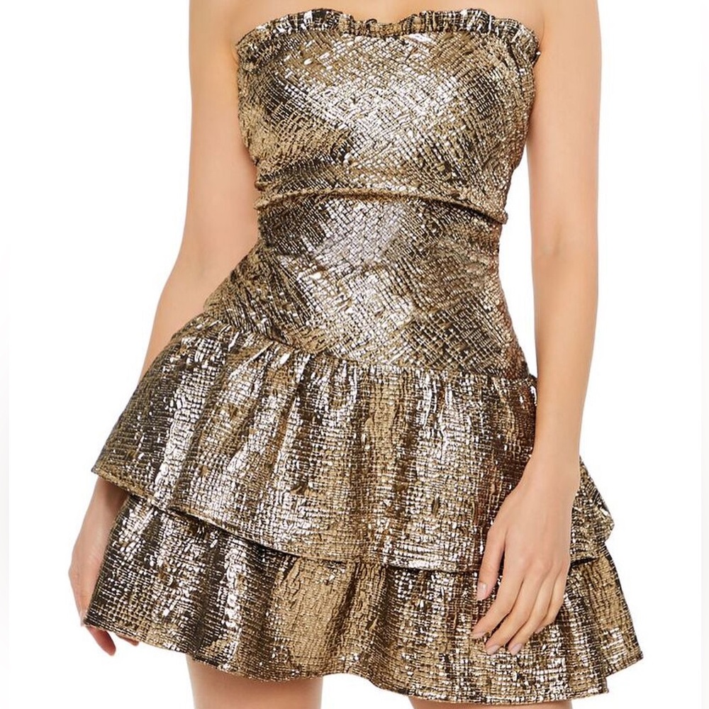 Metallic Ruffle Dress - Picture 4 of 5